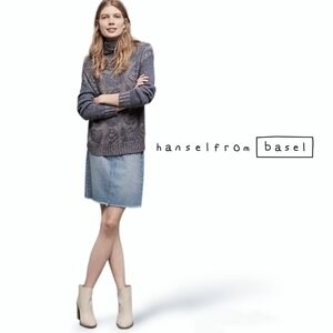 Hansel from Basel Folk Stitched Botanical Mohair Blend Turtleneck Sweater M